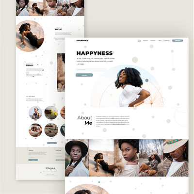 Personal website design brand identity influencer personal ui ui design uiux webdesign
