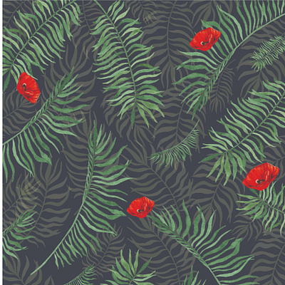 Bloom in the Woods compositions design flower illustration forest illustration print design textile trees tropical tropical leaves tropical pattern tropical print