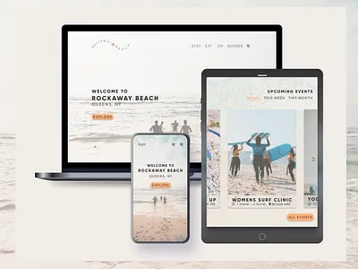 Visit Rockaway Beach tourism site mockup travel ux web