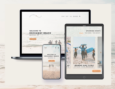 Visit Rockaway Beach tourism site mockup travel ux web