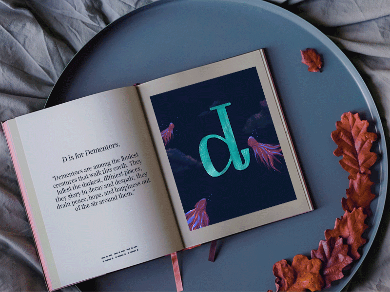 D for Dementors 36daysoftype animated gif dementors design harry potter harrypotter illustration patronus photoshop picture book stop motion wacom intuos