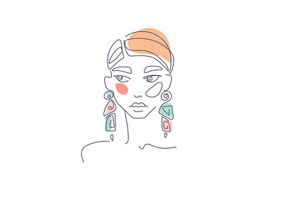 girl s portrait cartoon character design face female illustration lineart sticker vector