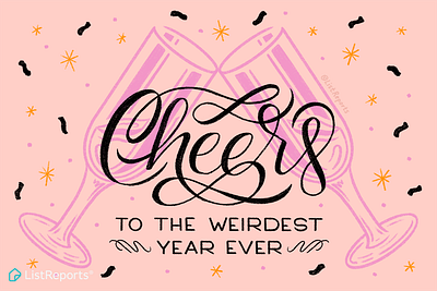 Cheers! alcohol booz celebrate champagne cheerful cheers confetti hand lettering