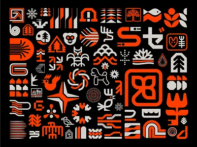 A place for rejects birds chicken flowers icon leaves logo logotype modernism nature rejected logo rejects snowflake symbol trees typography