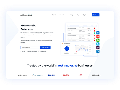 Hero Exploration | Millimetric branding design digital exploration hero image homepage illustration landing page ui web