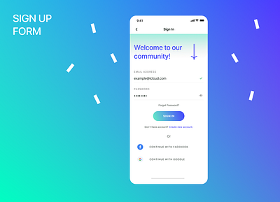 Sign up form 2021 2021 app dailyui dailyui 001 design form gradient mobile mobile app mobile design mobile ui sign in signin signup ui uidesign ux uxui web webdesig