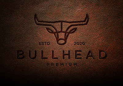 Bull Head Line Art Logo Vector illustration aggression angry animal buffalo bull cow head horns logo mascot muscle power red sport strength strong symbol taurus trading vector