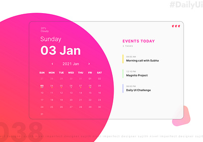 Calendar Event Design - Daily UI Day 038 app app design calendar calendar app calendar design calendar ui dailyui design event app events illustration minimal ui ui ux uidesign ux