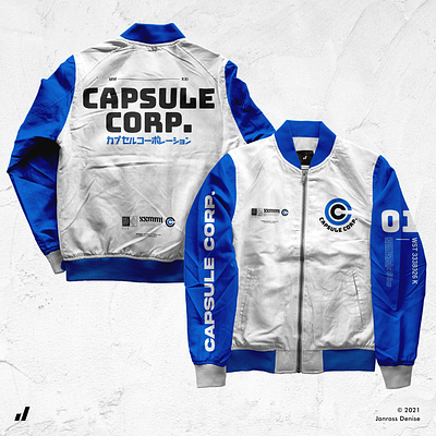 CAPSULE CORP. Bomber Jacket Design branding design experiment graphic design illustration lines logo minimalist mockup mockups portrait simple