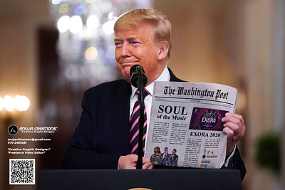 D Trump Showing News Paper adobe photoshop branding design donaldtrump famous design graphicdesign mockup newspaper paper art photo editing photo retouch photoshop surprise