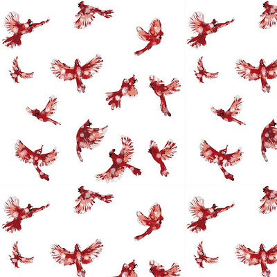 Flying Cardinals pattern flying cardinals flying cardinals repeating pattern snowy