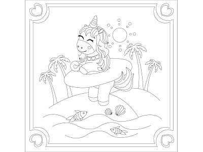 children s coloring unicorn 3 art childrens book childrens illustration coloring coloring book coloring page illustration illustrator unicorn vector