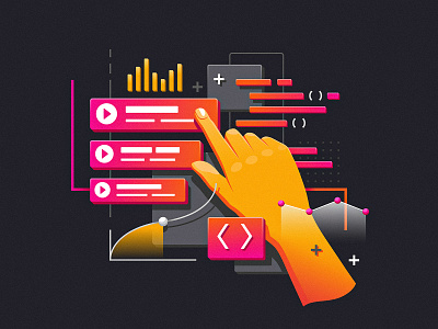 Skills charts code collage courses data graph hand illustration learning pluralsight programming tech technology visualization