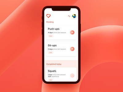 🤍 HRT Overview app gym heart pink product design workout
