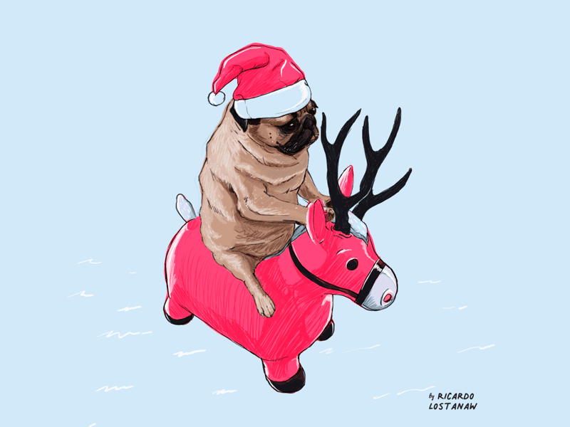 Gif 2021 Pug by lostanaw D by LOSTANAW on Dribbble