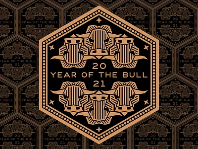 2021 Year of the Bull bull chinese newyear tessellation