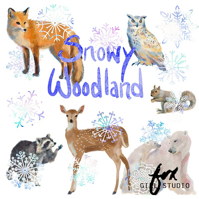 Snowy woodland clipart clipart woodland