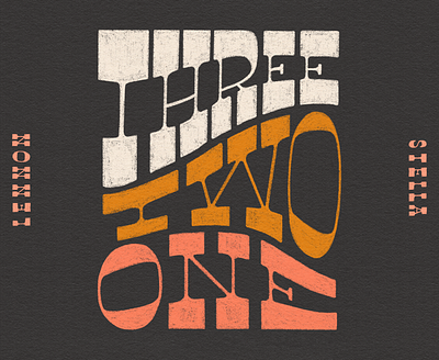 Three. Two. One. album art design hand lettering lettering music procreate texture type typography