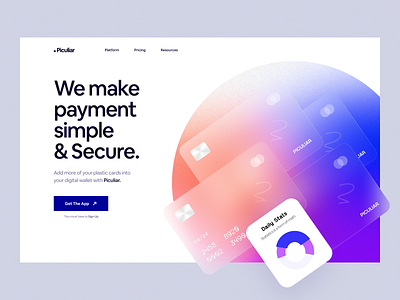 Piculiar - Digital Wallet Part 3 app classic claw claw design claw interactive claw studio clean design financial header inspiration landingpage minimal ui ux wallet web website