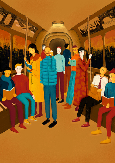 Multitudes: Train. Series of Illustrations art design digital digital art drawing graphic design illustration illustrator metro procreate