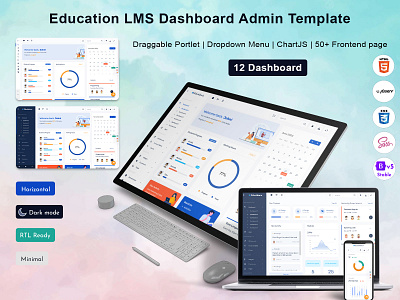 Online Course Dashboard Web App admin dashboard admin template bootstrap 5 bootstrap dashboard bootstrap template dashboard template education dashboard online classes online course dashboard product design software design ui design ui framework ui ux web apps web design