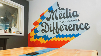 Rogue Heart Media - Office Mural groovy type mural mural design paint typography