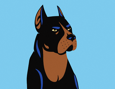 pitbull terrier color dog flat flat illustration illustration