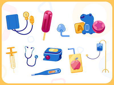 Shands 4 U | Item Assets flat illustration illustrator kids art medical toy vector