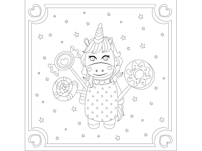 children s coloring unicorn 6 art childrens book childrens illustration coloring coloring book coloring page design graphic design illustration illustrator unicorn