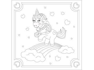 children s coloring unicorn 10 childrens book childrens illustration coloring coloring book coloring page design graphic design illustration illustrator unicorn