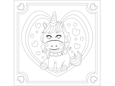 children s coloring unicorn 13 art childrens book childrens illustration coloring coloring book coloring page design illustration illustrator unicorn