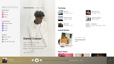 Apple Music Artist Page Concept app app design apple apple music branding design figma icon mobile app music app product design redesign ui ux