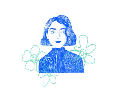 Self-portrait avatar digital drawing female portrait flower illustration illustration portrait self self portrait woman portrait young adult