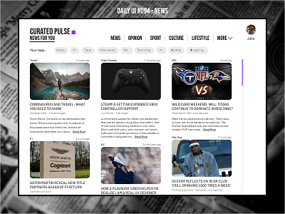 Daily Ui 094 - News daily 100 daily 100 challenge dailyui news newsfeed newspaper uidesign