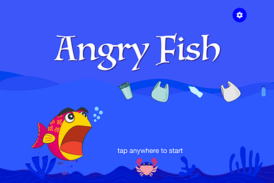 Angry Fish fish fishing game illustration main title