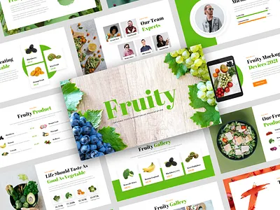 Fruity - Organic Food, Fruit & Vegetable Presentation Template antioxidant apple avocado branding detox diet food organic fresh fruit green groceries healthcare healthy herbal juice multivitamin nutrition orange salad vegetables