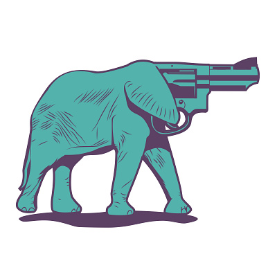 Elephant Gun animal artwork bang branding colors corel elephant gun icon illustration illustrator logo vector