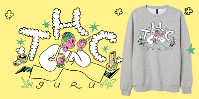 THC Guru character design illustration merch design procreate sweatshirt thc weed