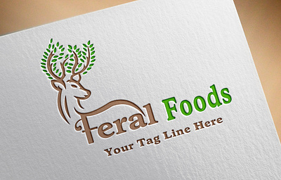 Feral Food branding design flat graphic design illustrator logo minimal typography vector