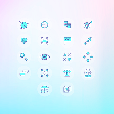 Crowd IT Iconography branding design icon set iconography illustration real project vector