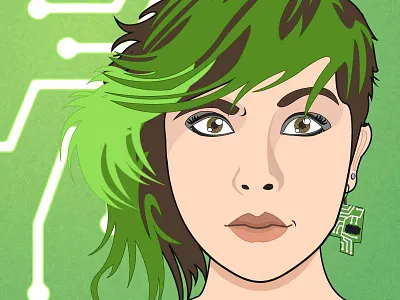 Danger Zone archer illustration lady self portrait selfie woman