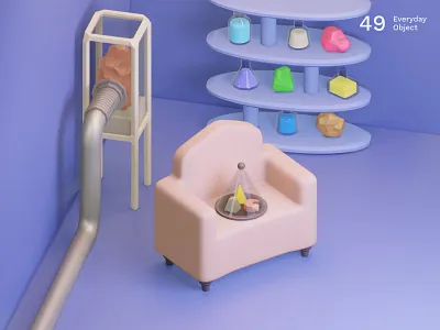 Still life 18 | Everyday object 3d abstract art colors composition illustration interior laboratory living room sculpture stones