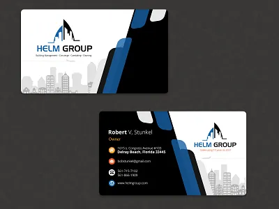 Helm group business card branding businesscard design illustration logo mobile app photoshop technology ui visitingcard visual design website