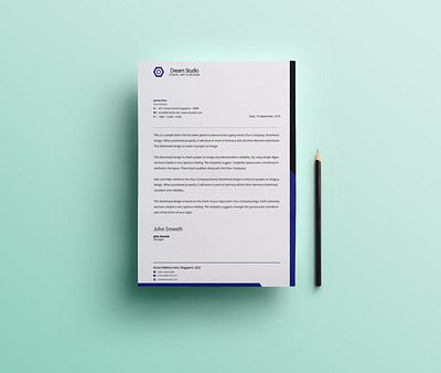 LetterHead Design Template animation branding cv resume template design illustration illustrator letterhead minimal typography vector