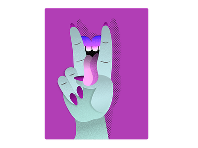 Post pandemic plans (untitled) art design grain halftone hand hand drawn illustration illustrator lips mouth nails shading teeth tongue vector