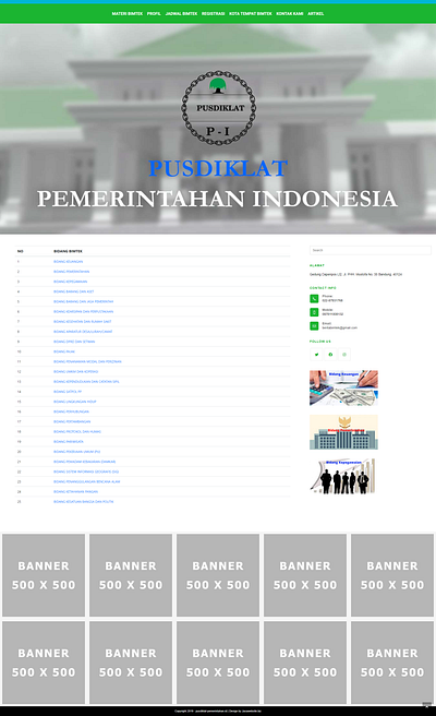 Pusdiklat Pemerintahan wordpress design wordpress development