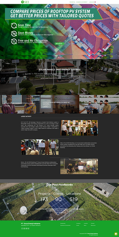 Surya Energi Indotama company profile ux design wordpress design