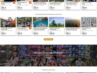 Raja Tour Bandung ux design wordpress design