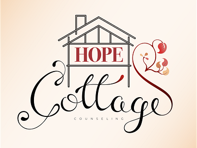 Hope Cottage Counseling Logo brand design branding design flat hierarchy illustration logo minimal type typography