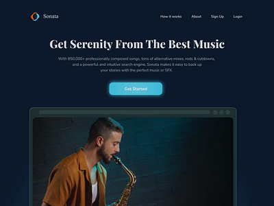 Sonata - Music Events Landing Page branding color concert design event events music music art ui uidesign uiux ux web web design website